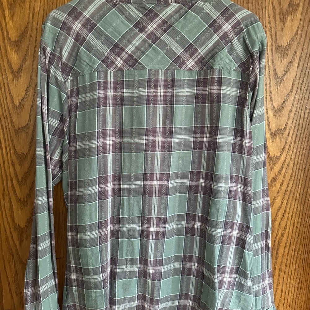 Green and Purple Plaid Button-Up Shirt - Picture 4 of 4